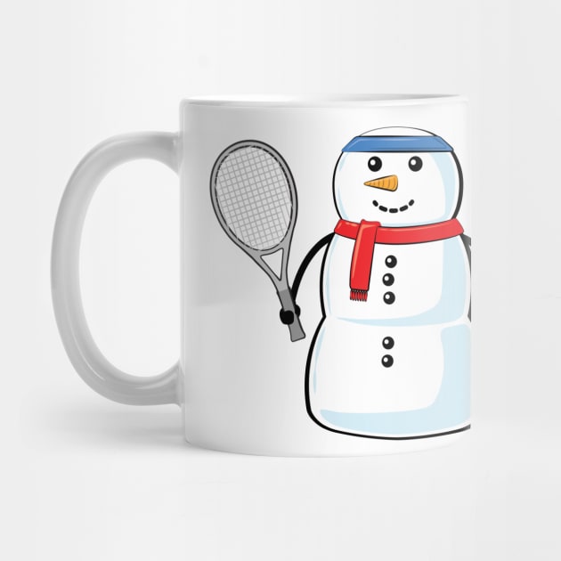 Funny Christmas Tennis Snowman by DesignWood-Sport